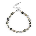 Irregular green rutilated quartz beaded bracelet with gold spacers and lobster clasp - Green Rutilated Quartz