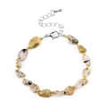 Irregular natural rutilated quartz crystal bracelet with golden spacer beads and clasp - Rutilated Quartz Gold