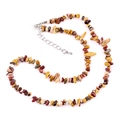 Multicolor natural irregular stone beaded necklace with adjustable silver lobster clasp - Yellow Jasper