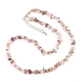 S-shaped rutilated crystal chip necklace with silver lobster clasp and extension chain - Black Super Seven