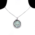 Collana con medaglione in acciaio inossidabile e pietre di cristallo naturale blu - Amazzonite