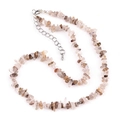Irregular natural smoky quartz beaded necklace with silver extension chain and clasp - Copper Rutilated Quartz