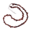 Handmade necklace with irregular mahogany obsidian gravel beads and lobster clasp - Mahogany Obsidian