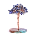 Handgefertigter Lapislazuli-Geldbaum mit Kupferdraht und buntem Edelstein-Harzsockel - Lapislazuli-Stil / Lapislazuli