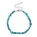 Adjustable irregular green turquoise stone bracelet with silver lobster clasp and chain - Phoenix Stone