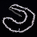 Irregular moonstone beaded choker necklace with blue labradorescence and lobster clasp - Light Labradorite