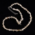 Natural light yellow irregular crystal chips necklace with adjustable silver lobster clasp - Citrine