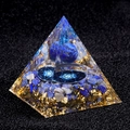 Handcrafted Orgone Pyramid with Lapis Lazuli sphere, gold foil, and sacred geometry - Standard Type / Lapis Lazuli (B1)