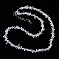 Handmade necklace with irregular natural clear quartz stones and silver lobster clasp - White Crystal