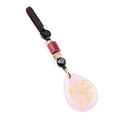 Portachiavi in quarzo rosa con corda intrecciata a mano e simbolo bussola nordica oro - Quarzo Rosa (Bussola)