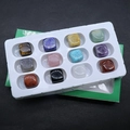 Set di 12 pietre preziose naturali tra cui ametista e occhio di tigre in scatola regalo - Set di Pietre Minerali Multicolore (Misto)