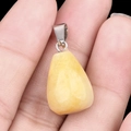 Colgante de lágrima en piedra semipreciosa amarilla con enganche plateado para joyas DIY - Piedra Amarilla (Individual)