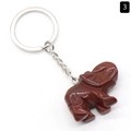Red jasper stone elephant keychain carved from natural crystal for handbag decor - Rainbow Stone
