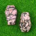 Bare in cristallo di rodonite rosa naturale lucidate con venature nere uniche - Rodonite