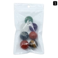 Lot de 7 sphères de cristal de chakra polies en pierre naturelle en sachet clair - Emballage en sachet