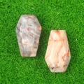 Bare in agata naturale lucidata grigia e arancione per decori Halloween - Agata Pazza