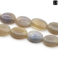 Polished grey-purple oval agate beads strands for DIY jewelry making accessories - 13x18mm / Grey Agate