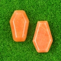 Due mini ornamenti in agata arancione a forma di bara per decorazioni Halloween - Avventurina rossa