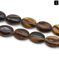 Polished oval-shaped yellow tiger eye gemstone beads with natural golden chatoyancy - 13x18mm / Tiger's Eye