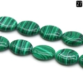 Oval green malachite patterned loose beads for DIY jewelry making accessories - 13x18mm / Malachite (Synthetic)