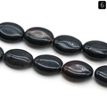 Polished oval-shaped dark brown agate beads for DIY jewelry making and beadwork - 13x18mm / Black Agate