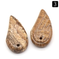 Natural Picture Jasper stone feather wing pendants with unique brown vein patterns - Jasper