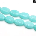 Polished oval light blue agate beads for DIY jewelry making with smooth finish - 13x18mm / Sky Blue Jade