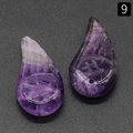 Handgefertigter violetter Amethyst-Anhänger mit detaillierten Federgravuren - Amethyst