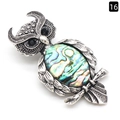 Spilla civetta in argento vintage con grande intarsio in conchiglia di abalone - Conchiglia di abalone