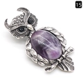 Spilla civetta vintage con pietra viola e finitura in argento antico - Ametista