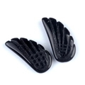 Poliertes schwarzes Obsidian-Flügel-Anhänger-Set mit feinen Gitterstrukturen - Obsidian