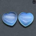 Colgante de corazón de piedra opalita pulida en un acabado azul suave translúcido - Opalina 25mm