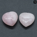 Polished natural pink rose quartz heart-shaped stones with delicate internal textures - Rose Quartz 25mm