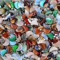 Mix of colorful crescent moon stone pendants including malachite and opalite stones - Mixed Random