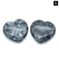 Polished labradorite heart stones with blue flashes and gray base in a 2-piece set - Labradorite 25mm