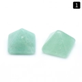 Pair of green aventurine pyramid gemstone cabochons with polished natural texture - Green Aventurine