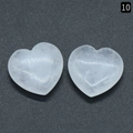 Polished light blue heart-shaped natural crystal stones for healing and home decor - Clear Quartz 25mm