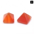 Red agate pyramid semi-precious stone beads with natural texture in a set of two - Red Agate