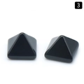 Pair of polished black agate pyramid-shaped 8mm cabochons for DIY jewelry inlay - Black Agate