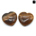 Polished tiger's eye heart-shaped stones with natural golden brown stripes and silk luster - Tiger's Eye 25mm