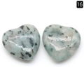 Polished heart-shaped blue-green stone with natural dark spots, variant number 16 - Blue Spot Jasper 25mm
