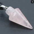 Rose Quartz hexagonal cone pendant necklace with silver clasp and black cord cord - Rose Quartz