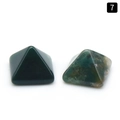 Green aventurine and moss agate pyramid shaped semi-precious stone beads for jewelry DIY - India Agate
