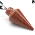 Cone-shaped goldstone pendant with a sparkling brown finish on a black braided cord - Gold Sand Stone (Synthetic)