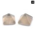 Pyramid shaped translucent light grey agate gemstone beads for DIY jewelry inlaying - Grey Agate