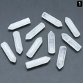Pointes de cristal de quartz hexagonales pour bijoux DIY avec finition naturelle - Cristal blanc