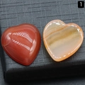 Pierres précieuses d'agate rouge en forme de cœur avec texture rayée pour création de bijoux - Agate rouge