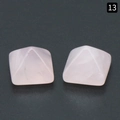 Pair of rose quartz pyramid semi-precious stones for DIY jewelry settings - Rose Quartz