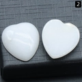 Paire de pierres de quartz blanc en forme de cœur pour bijoux DIY et incrustation - Jade Blanc