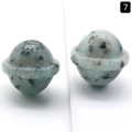 Mini natural crystal planet planetoid ornament in light blue green stone for desk decor - Tianshan Blue